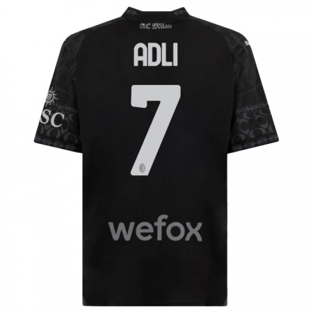 Maglia A.C. Milan Yacine Adli 7 Quarta Divisa 2023-24 Nera